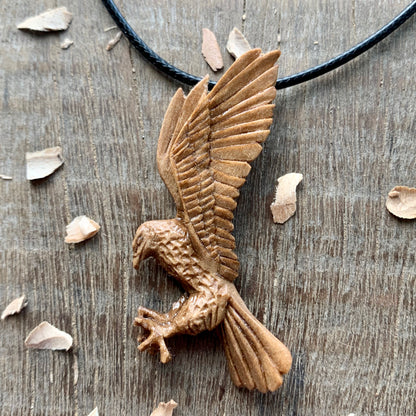 Flying Eagle Walnut Wood Pendant