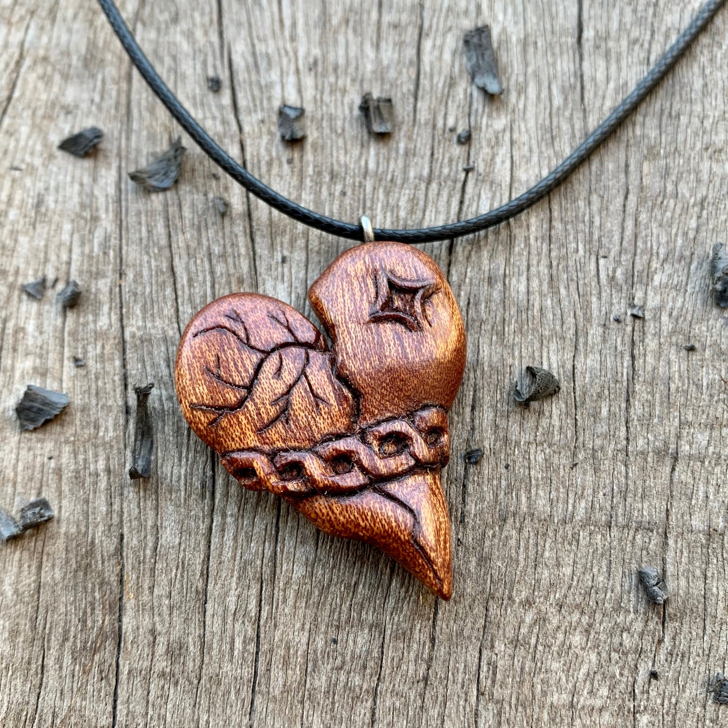 Unique Broken Heart With Chains Pendant