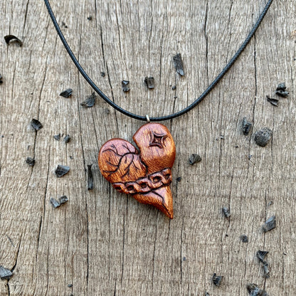 Unique Broken Heart With Chains Pendant