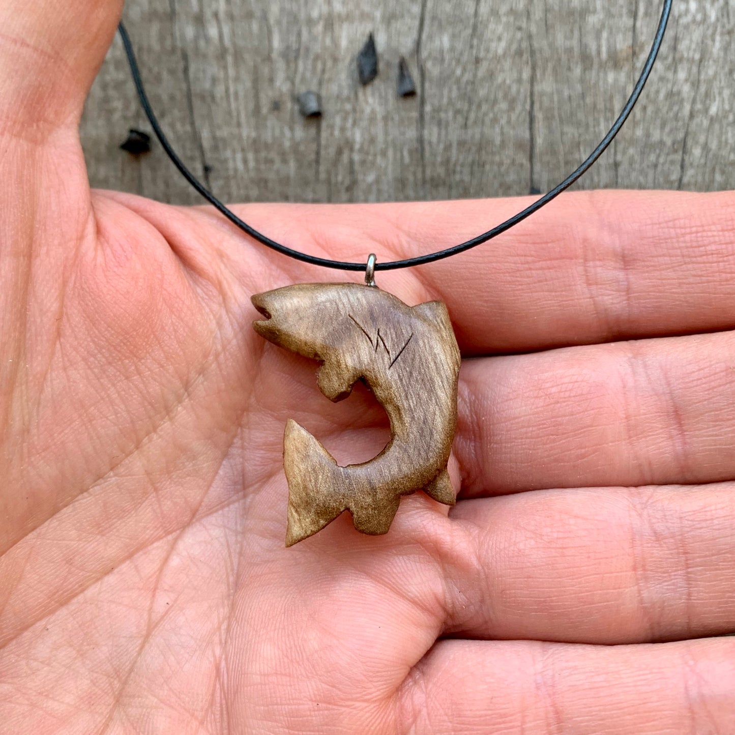 Salmon Wood Pendant