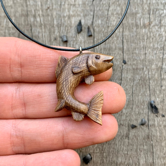 Salmon Wood Pendant