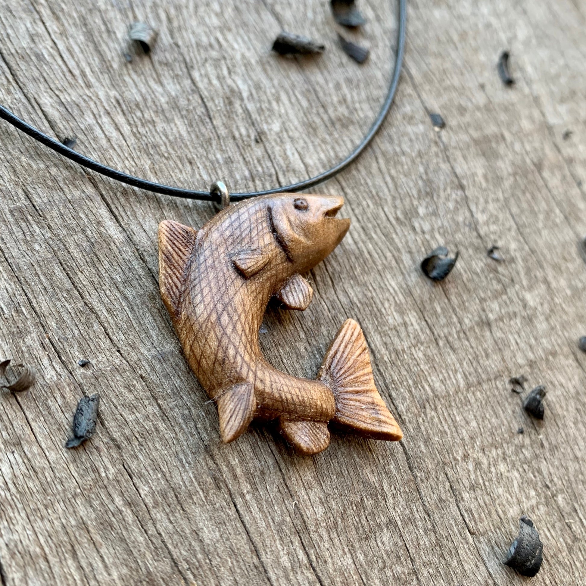 Salmon Wood Pendant