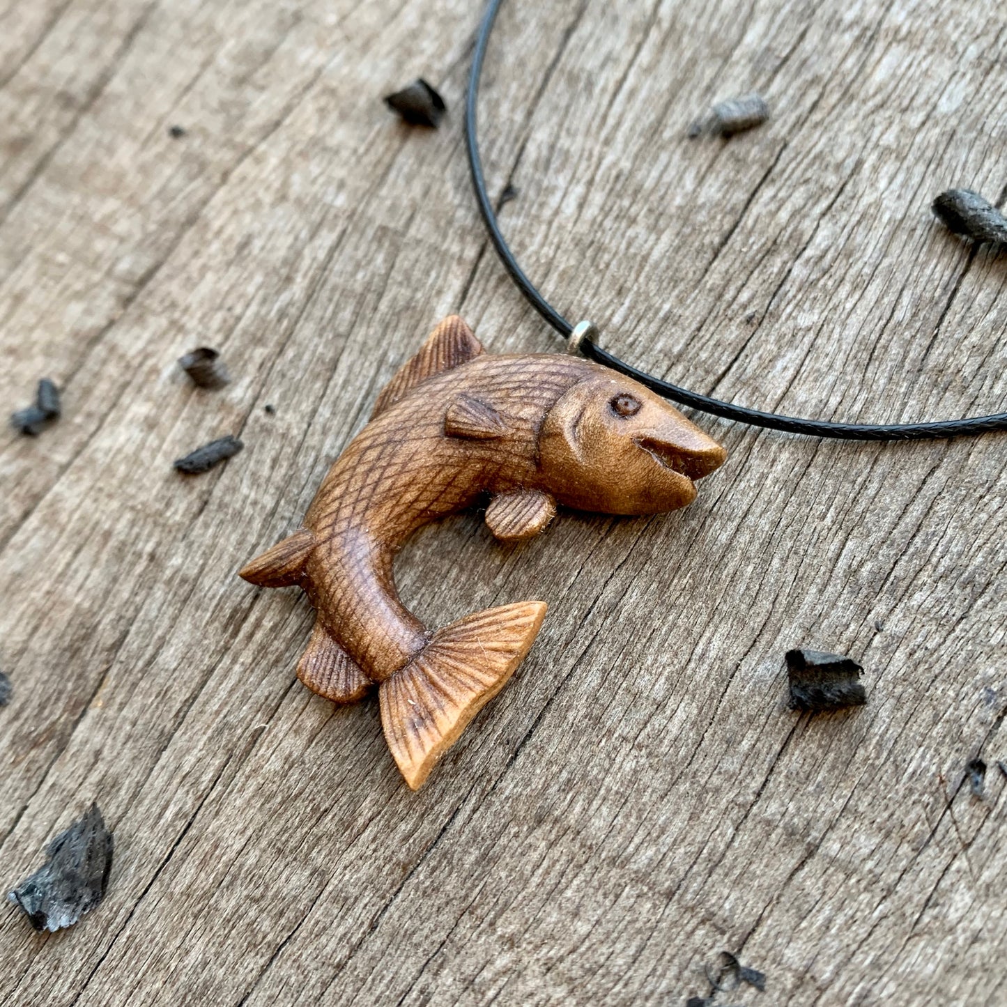 Salmon Wood Pendant