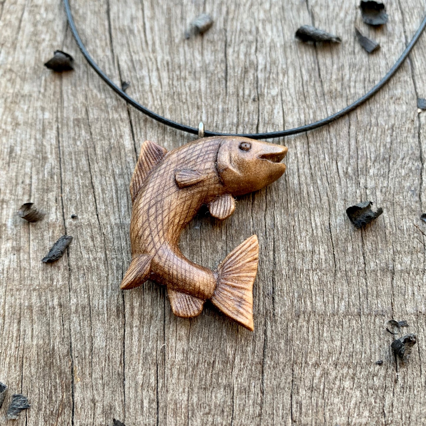 Salmon Wood Pendant