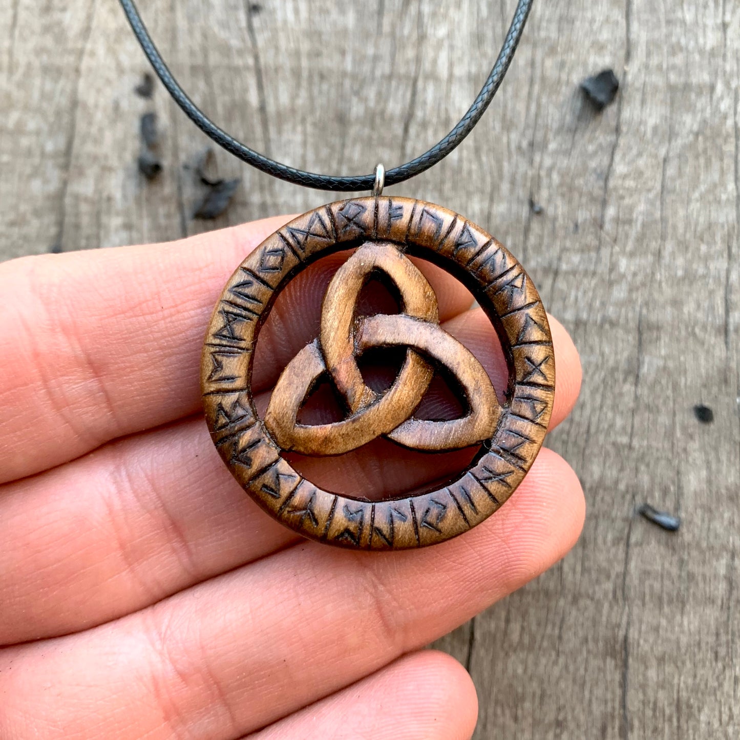 Triquetra With Runes Pendant